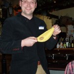 Tolle Tasche! Jörg mit Bananagrams